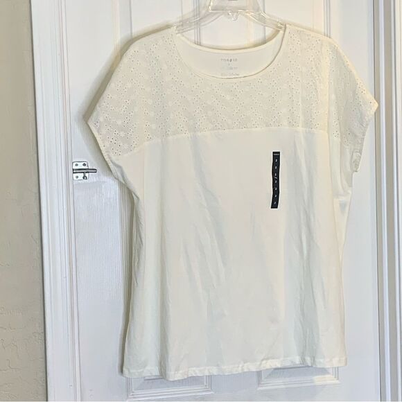 Torrid Cotton Eyelet Inset Dolman Short Sleeve Tee Plus Size 2 2X - Picture 4 of 11